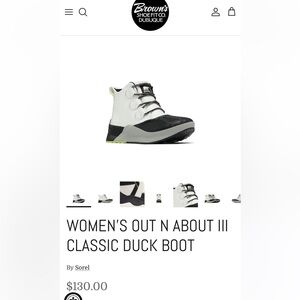 Sorel Women's Out N About III Classic Duck Boot - Black and White